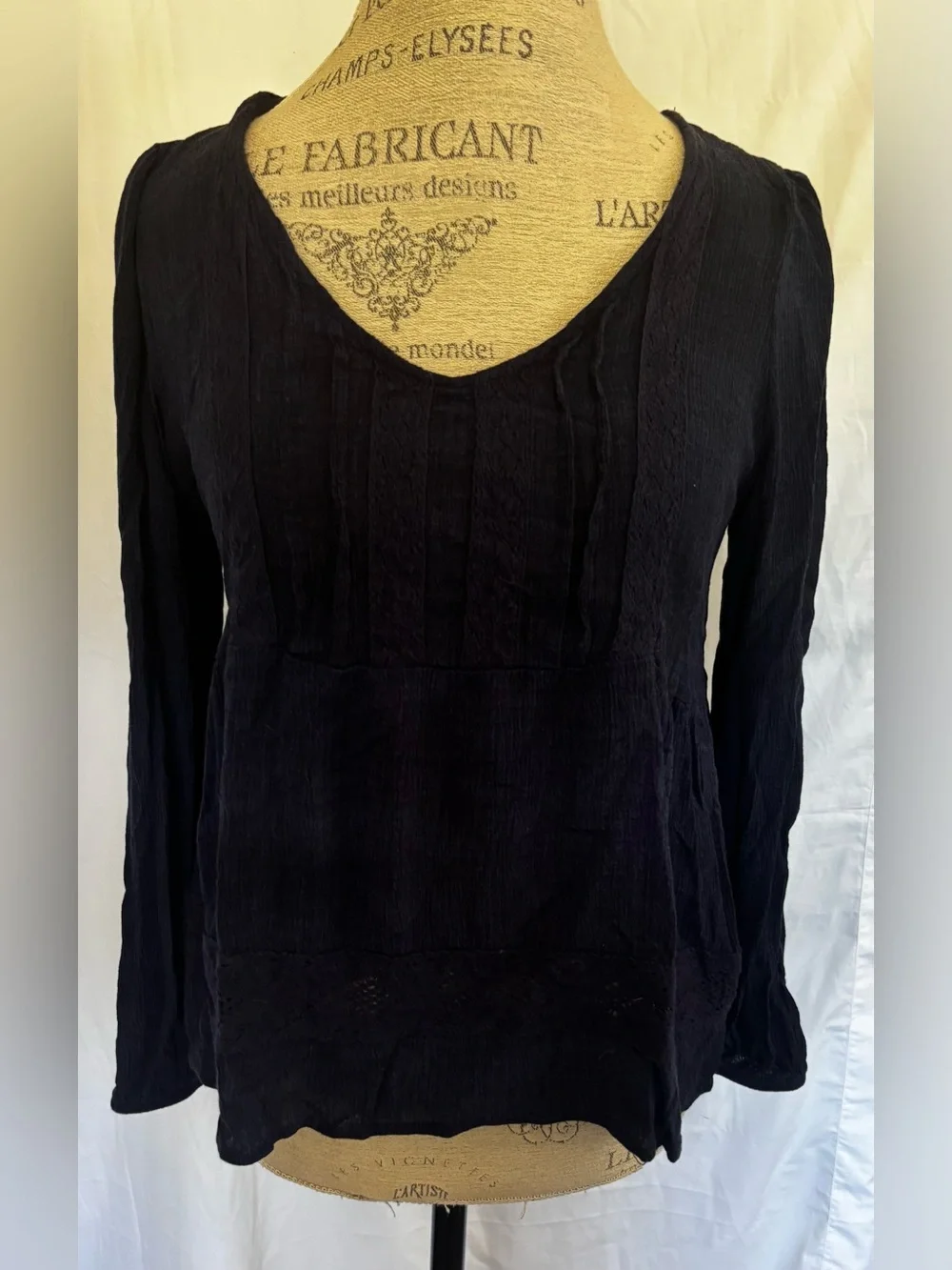 Rewind Womens Linen Blend Tunic in Navy Blue Sz L